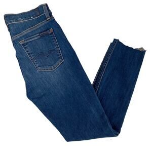 7 For All Mankind Gwenevere Jeans Blue Medium Wash Distressed Skinny Womens 26